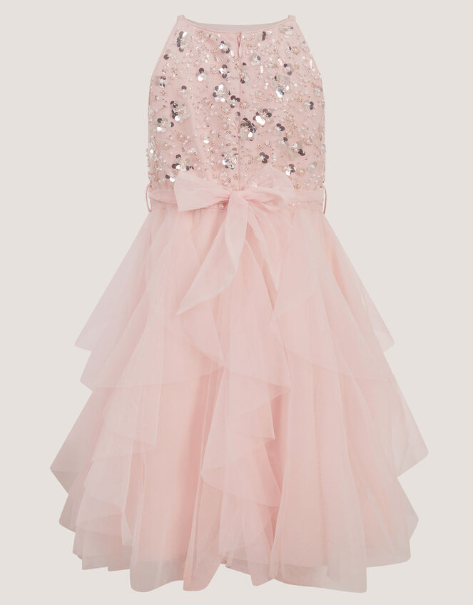Gracie Embellished Waterfall Dress, Pink (PALE PINK), large