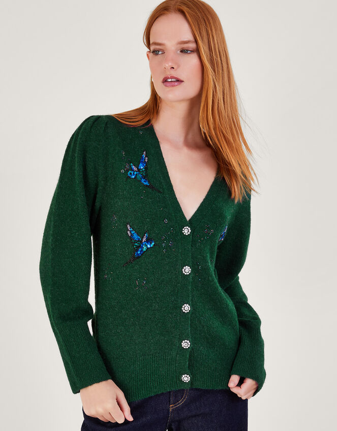 Butterfly Embroidered Cardigan (Green) main image 0