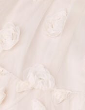 Baby Lily Rose Appliqu&eacute; Party Dress, White (WARM IVORY), large