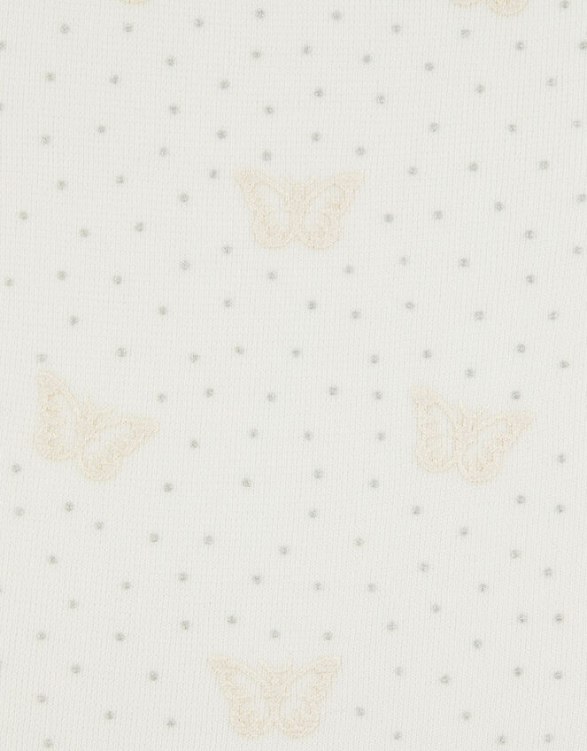 Girl Butterfly Spot Tights, Ivory (IVORY), large