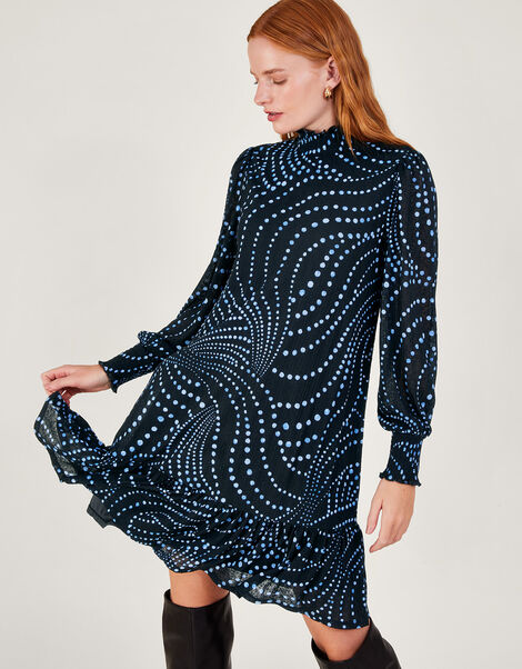 Dorothy Spot Dress, Black (BLACK), large