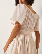 Lane Pintuck Lace Midi Dress, Ivory (IVORY), large