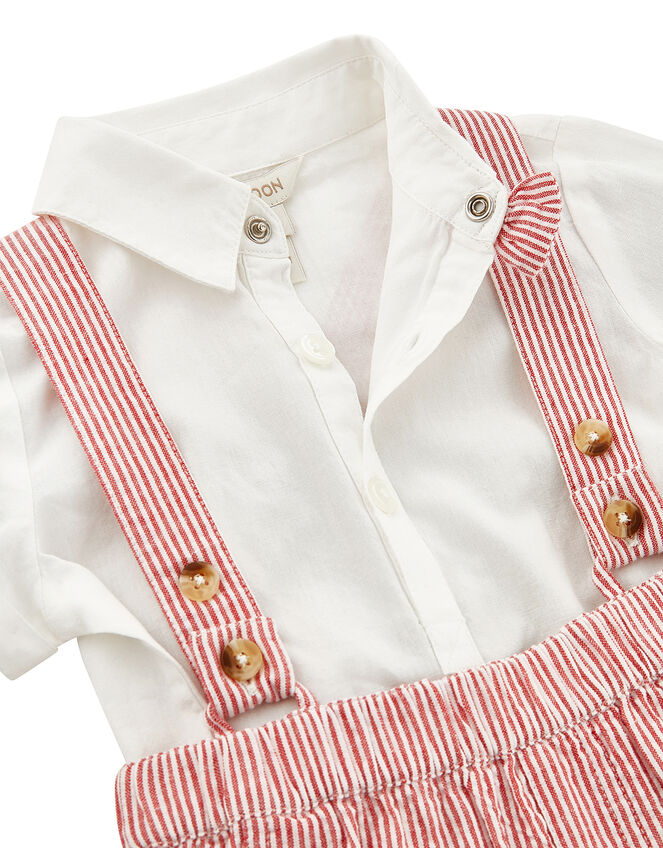 Newborn Baby Archie Dungaree Set, Red (RED), large