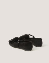 Bow Velvet Ballet Flats, Black (BLACK), large