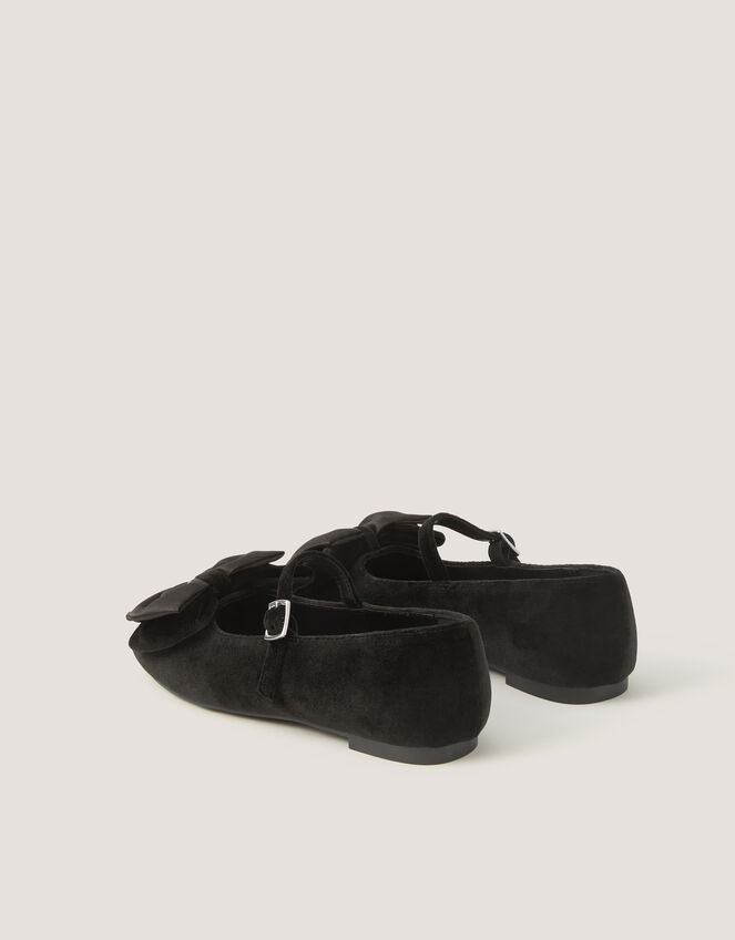 Bow Velvet Ballet Flats, Black (BLACK), large
