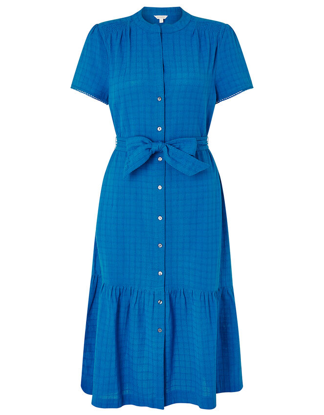 Hope Textured Tiered Midi Dress, Blue (BLUE), large