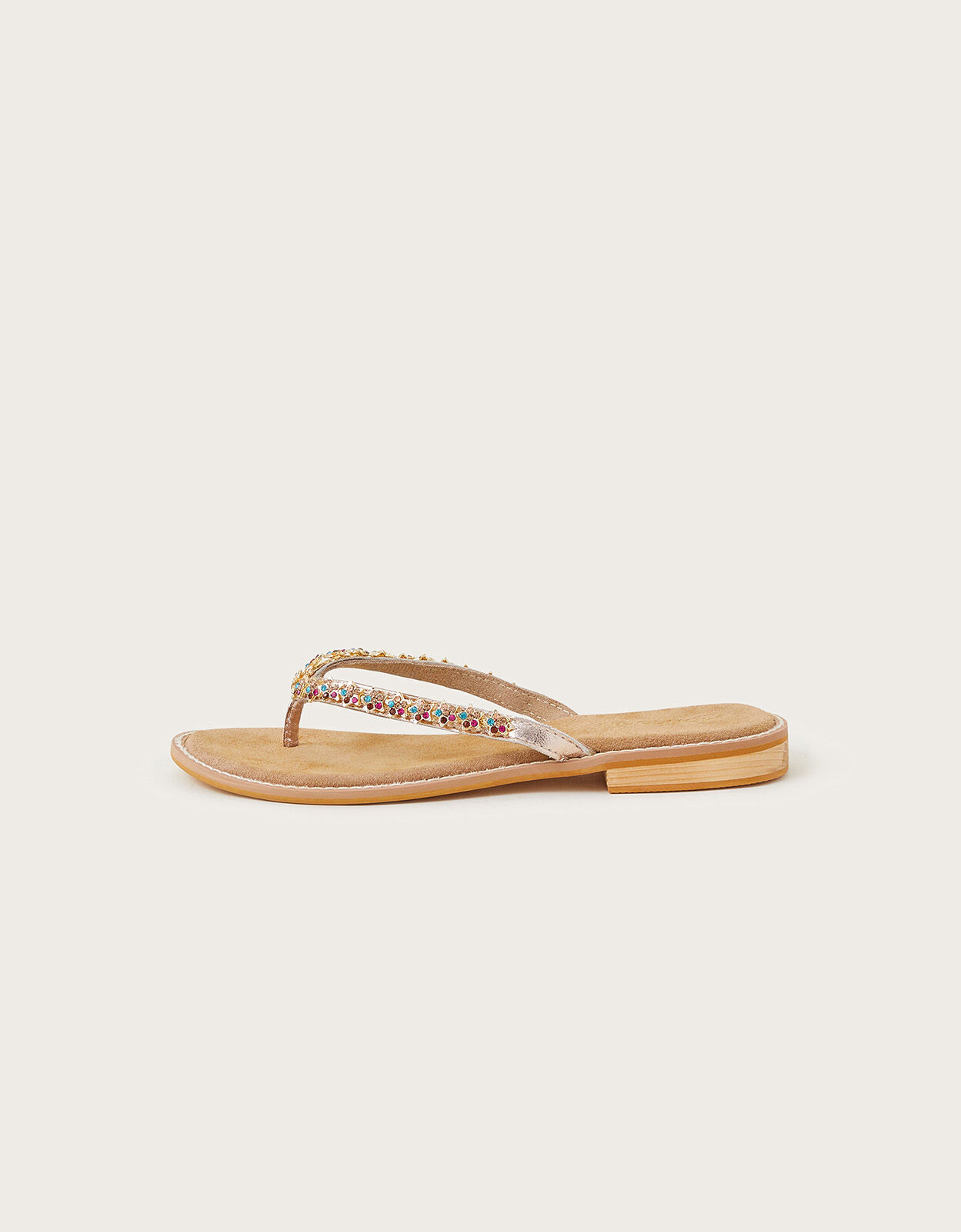 Rose gold diamante flip flops clearance