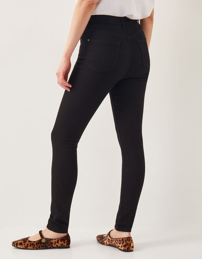 Nadia High-Waisted Skinny Jeans, Black (BLACK), large