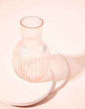 Glass Ribbed Small Vase, Pink (PALE PINK), large