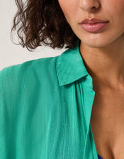 Anaka Beach Cover Up Shirt, Blue (TURQUOISE), large