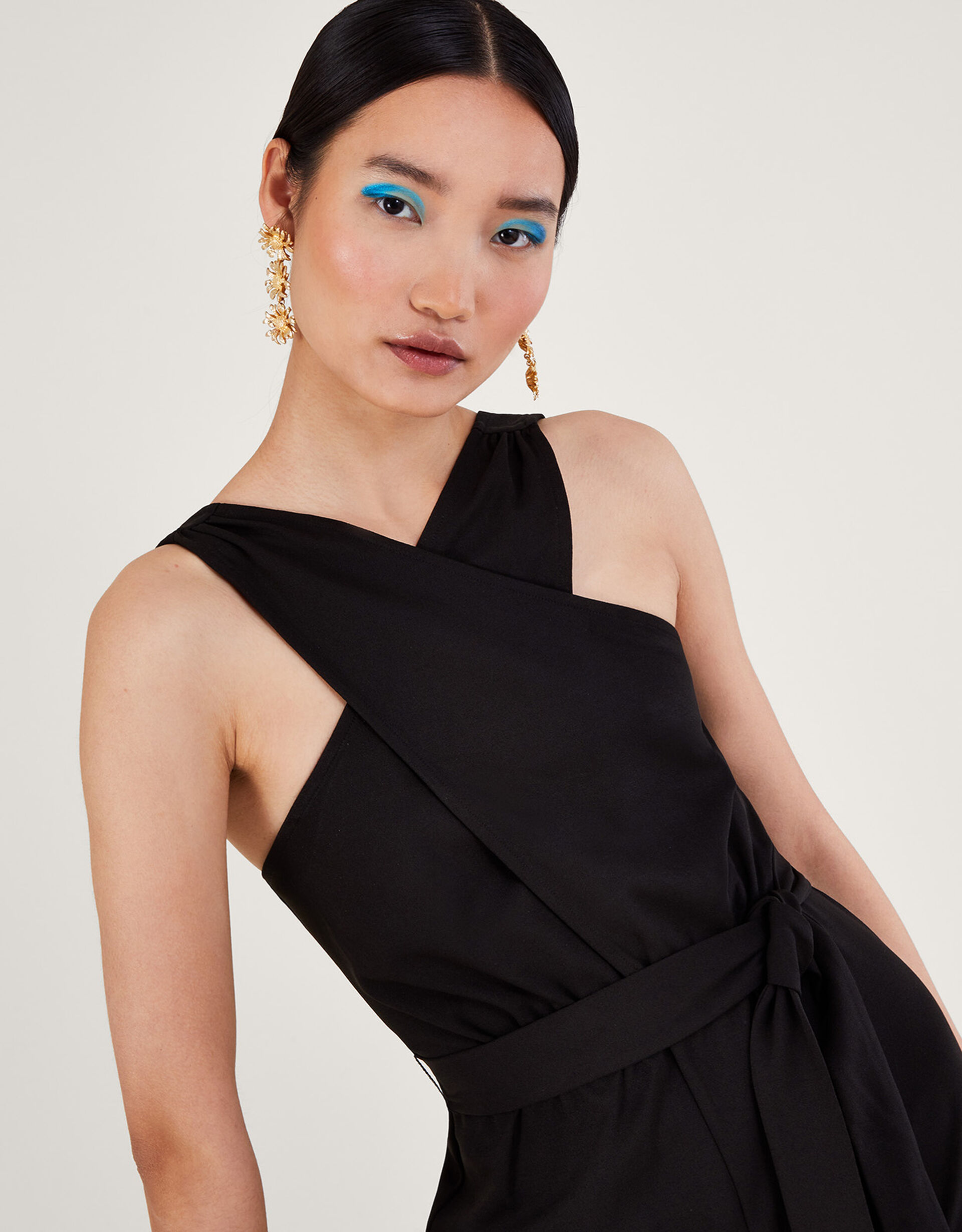Jersey Smart Crossover Jumpsuit Black Jumpsuits Monsoon US.