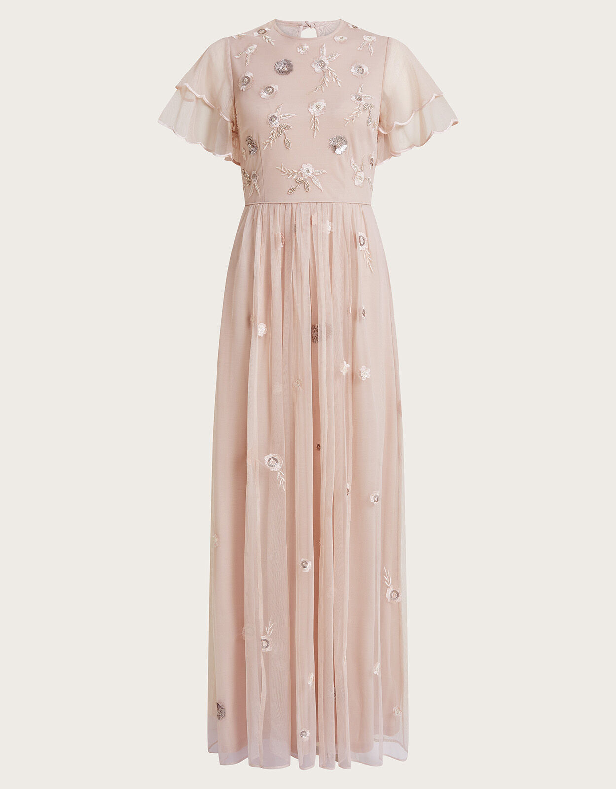 Catherine Embellished Maxi Dress with Recycled Polyester Pink