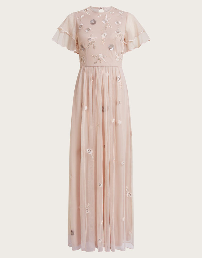 Catherine Embellished Maxi Dress with Recycled Polyester Pink