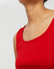 Bridey Square Neck Jersey Vest, Red (RED), large