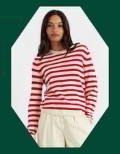 Chinti & Parker Wool Elbow Patch Jumper, Red (RED), large