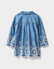 East Coralie Denim Broderie Shirt , Blue (BLUE), large