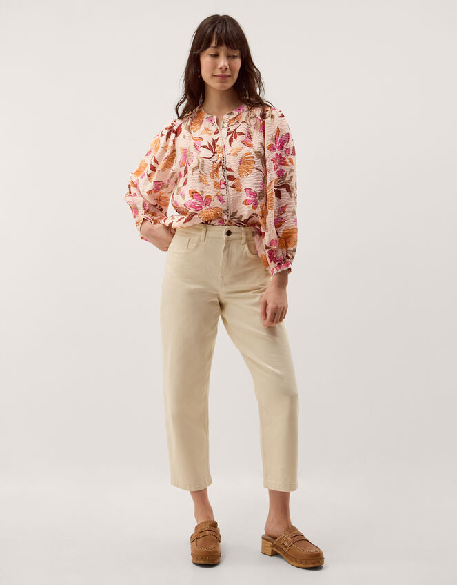 Leila Floral Print Blouse, Ivory (IVORY), large
