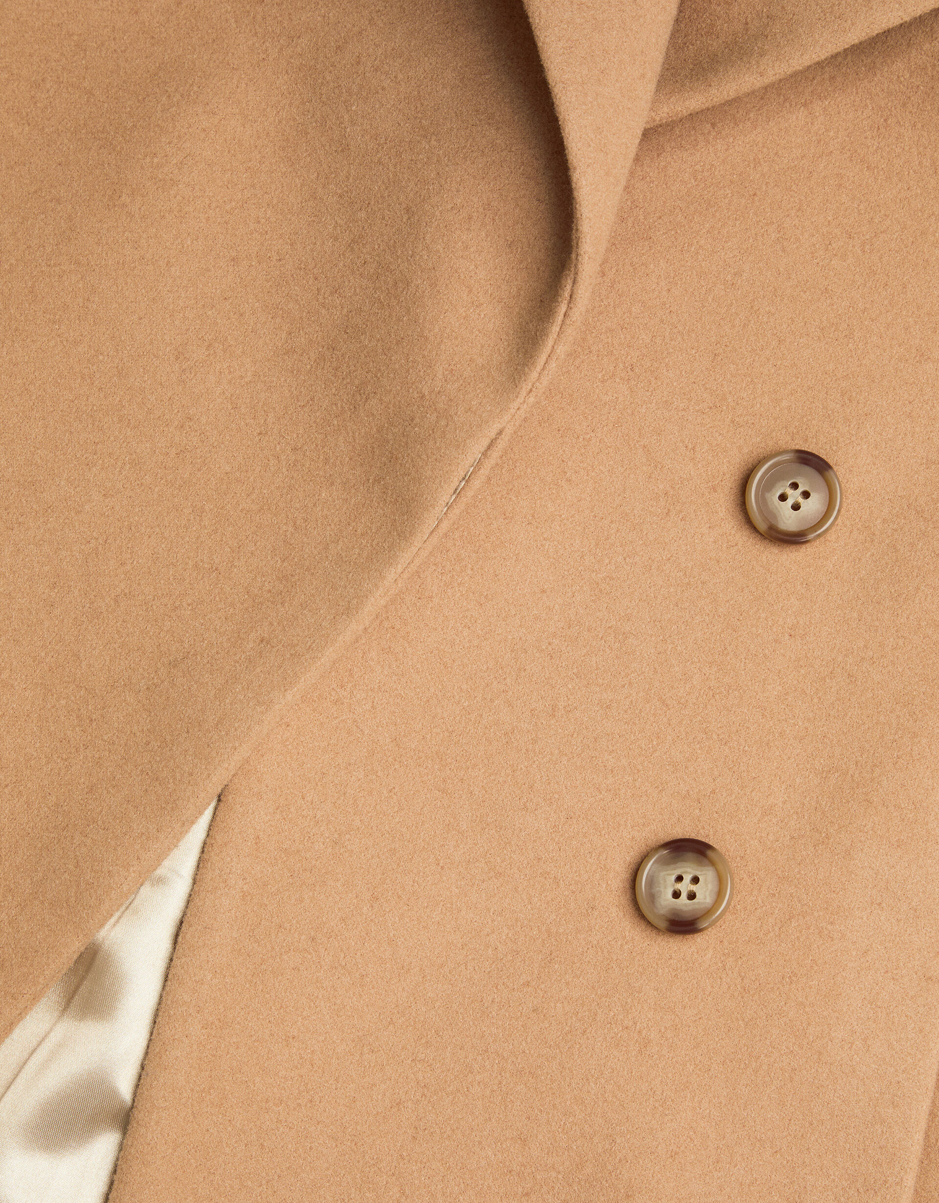 Camel crombie coat deals