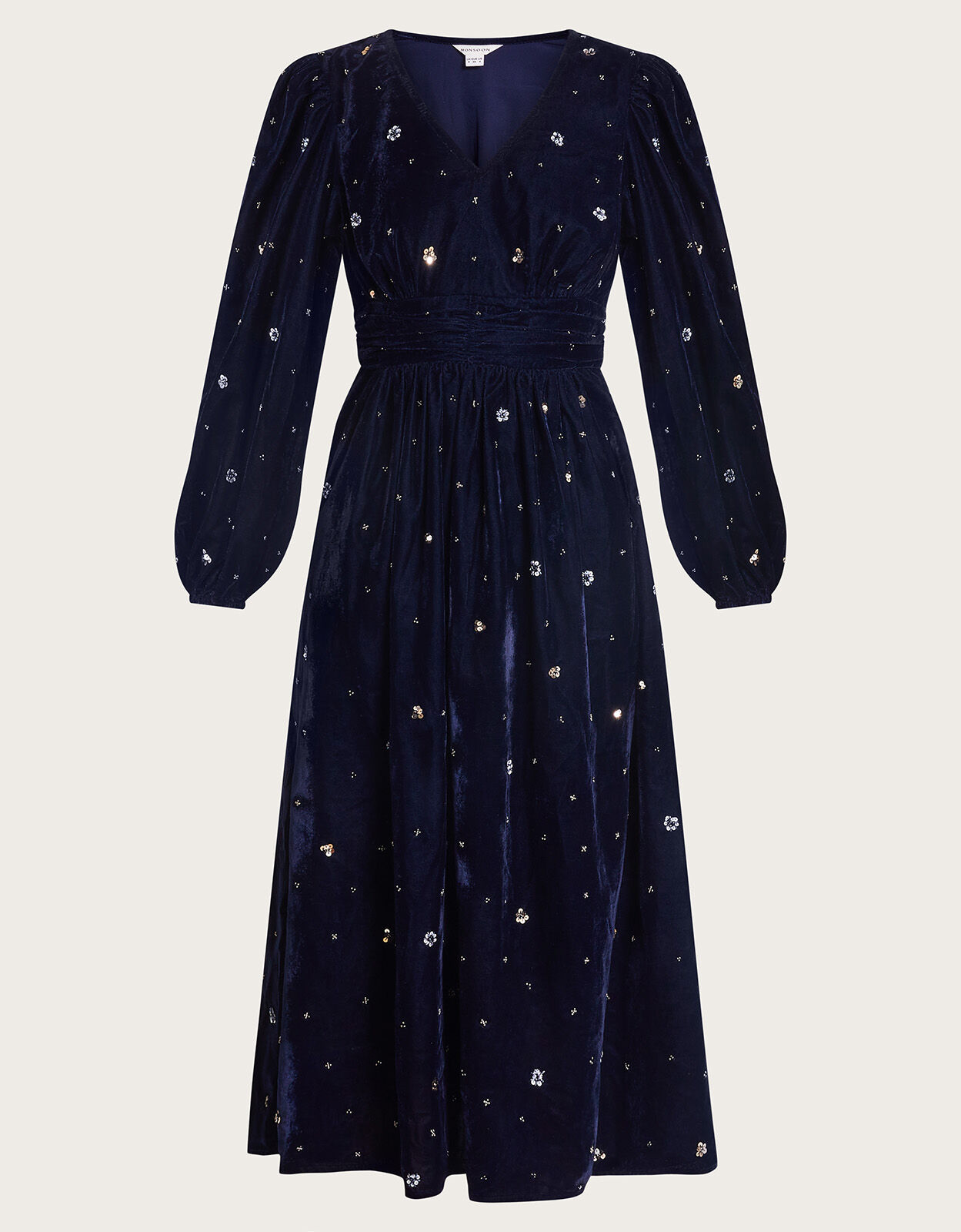 Dakota Embellished Velvet Dress Blue