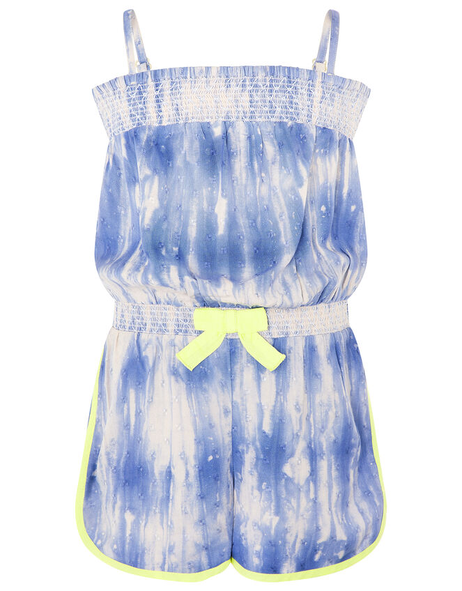Cassia Tie Dye Playsuit, Blue (BLUE), large