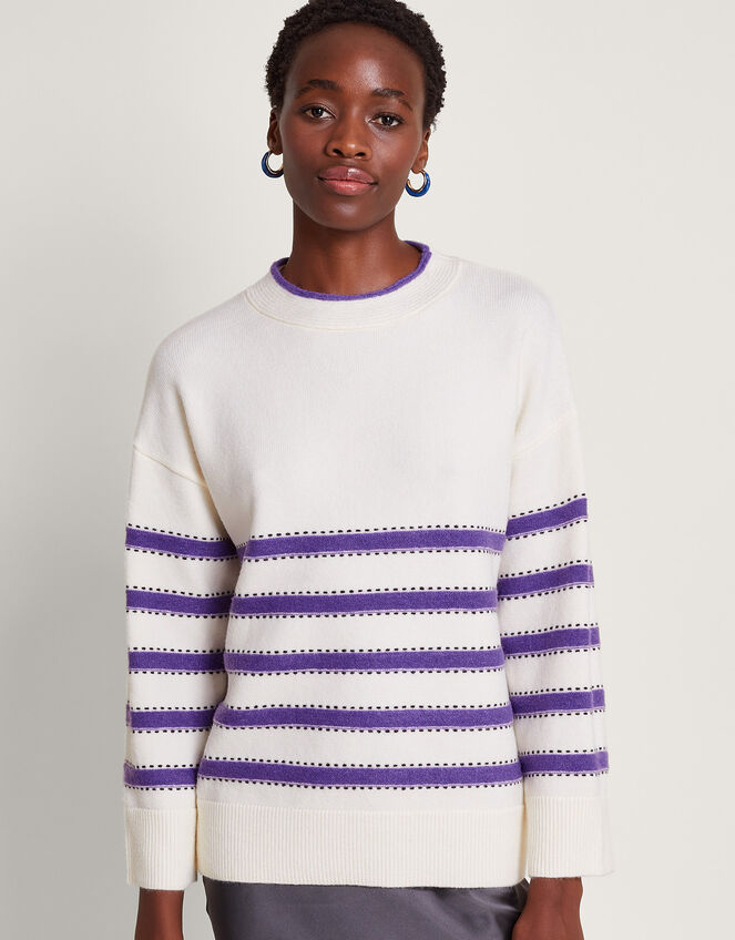 Sable Stripe Jumper Ivory