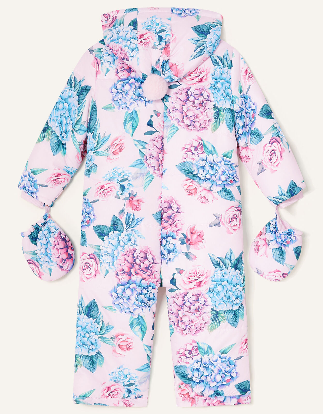 Baby Floral Padded Pramsuit Pink