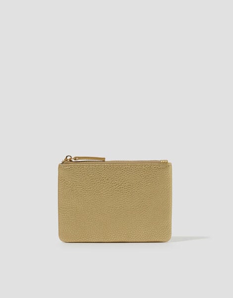 Faux Leather Coin Purse, Gold (GOLD), large