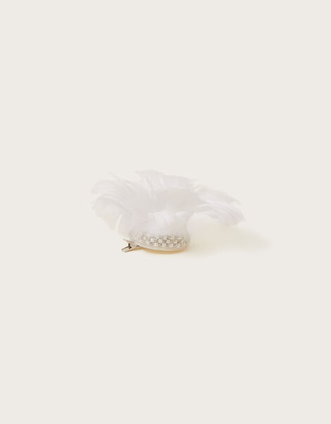 Feather Sparkle Crown Hair Clip, , large