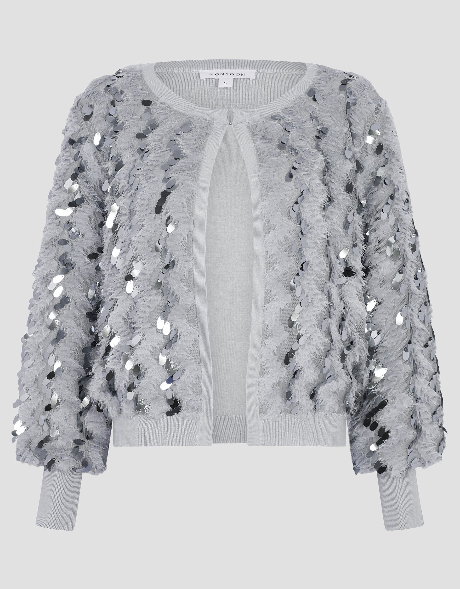 Grey sequin cardigan on sale
