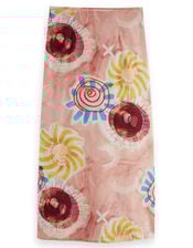Abstract Print Midi Wrap Skirt, Pink (PINK), large