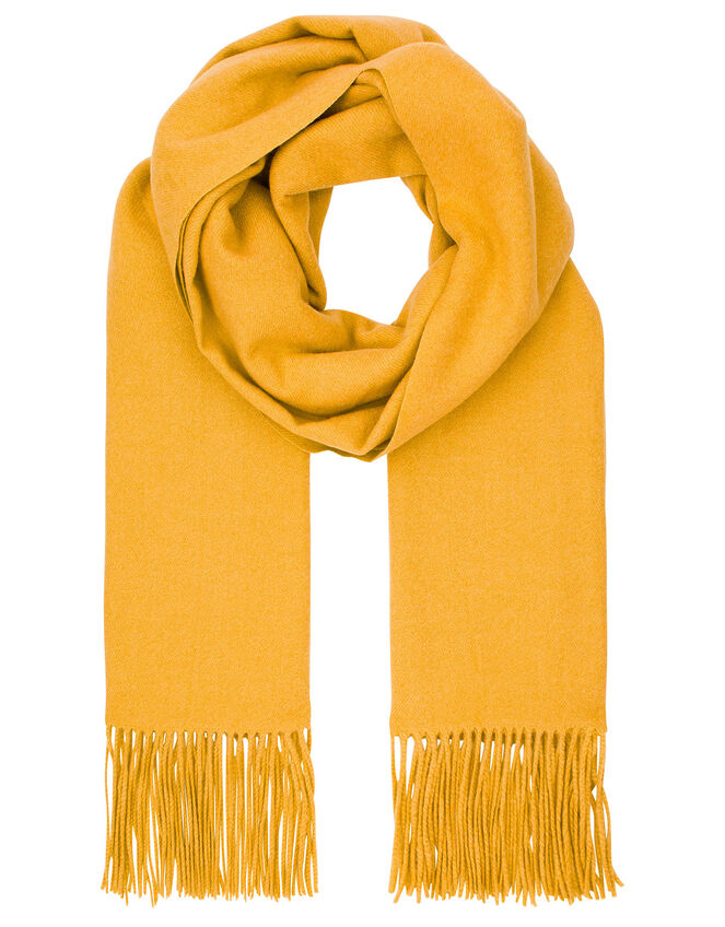 Super Soft Plain Knit Scarf, Yellow (OCHRE), large