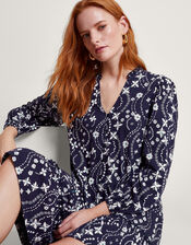 Serena Print Dress, Blue (NAVY), large