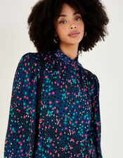 All-Over Foil Print Jersey Shirt, Teal (TEAL), large