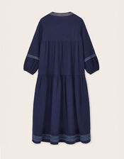 East Carita Hand-Embroidered Maxi Dress, Blue (NAVY), large