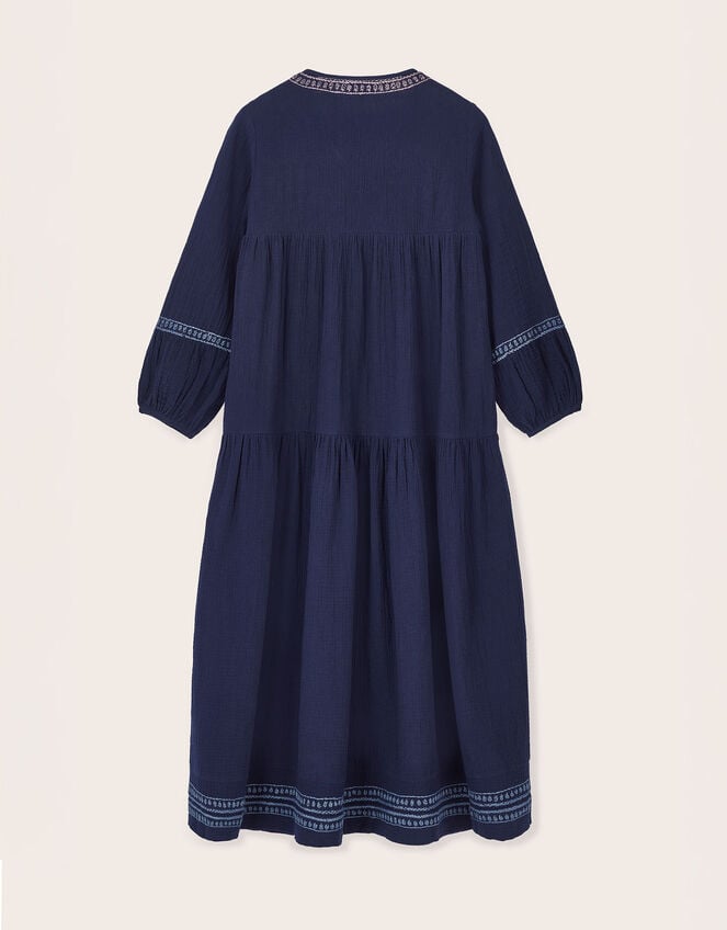 East Carita Hand-Embroidered Maxi Dress, Blue (NAVY), large