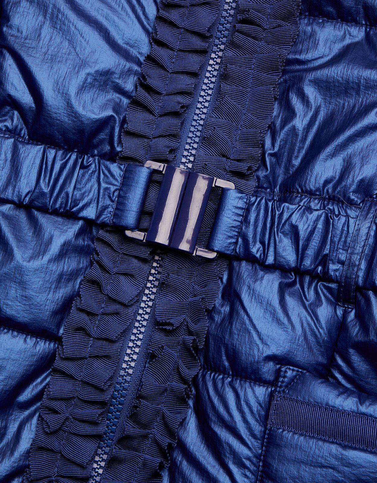 Shimmer Padded Coat Blue