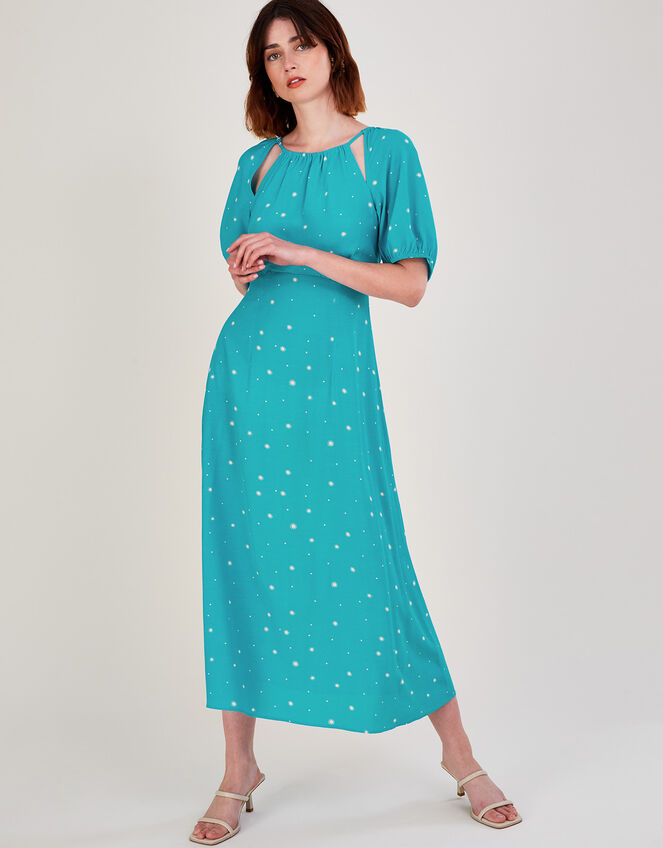 Sami Spot Print Dress, Teal (TEAL), large