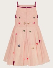 Strappy Applique Heart Dress, Pink (PINK), large