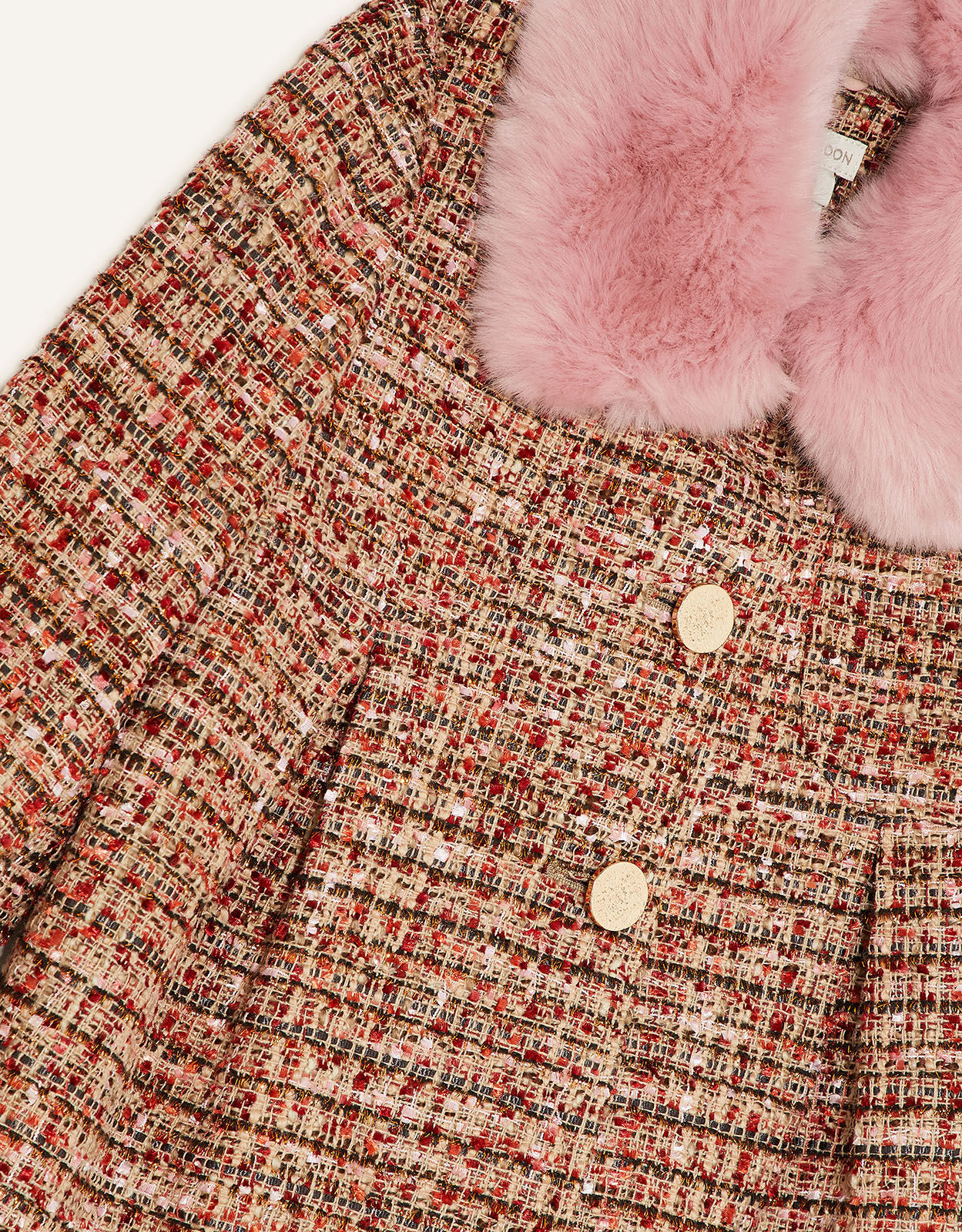 Monsoon tweed coat top