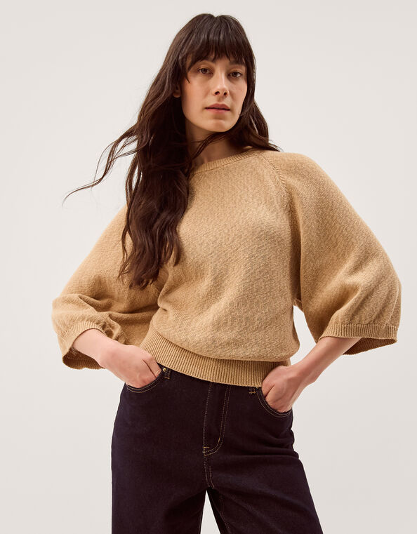 Codie &frac34; Sleeve Sweater, Brown (TOFFEE), large