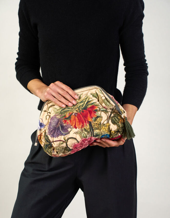 One Hundred Stars Primula Print Velvet Pouch, , large