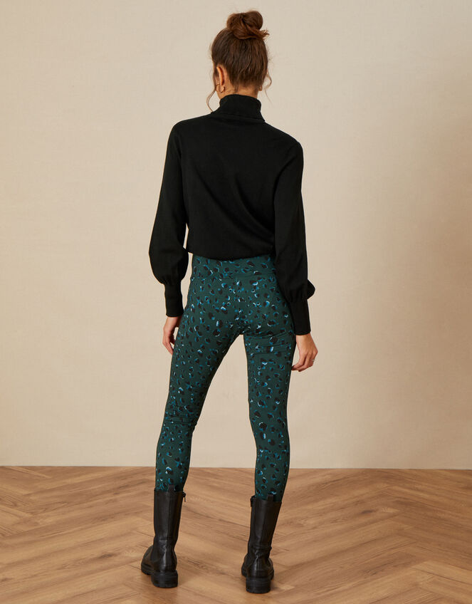 Animal Print Leggings, Green (GREEN), large