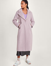 Jenny Brushed Wool Smart Coat with Recycled Polyester, Pink (PINK), large