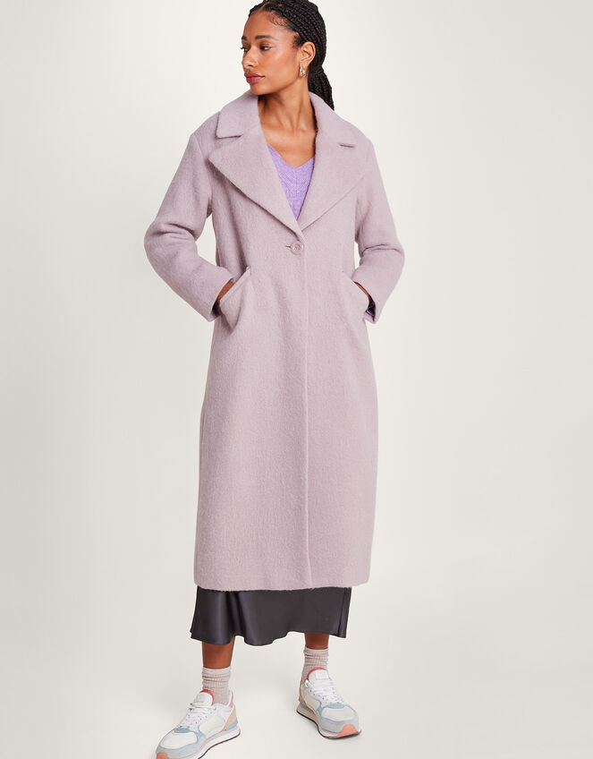 Jenny Brushed Wool Smart Coat with Recycled Polyester, Pink (PINK), large