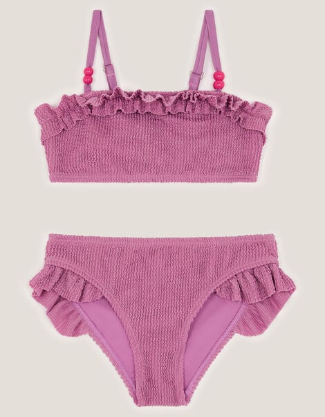 Textured Frill Bikini Set, Purple (LILAC), large