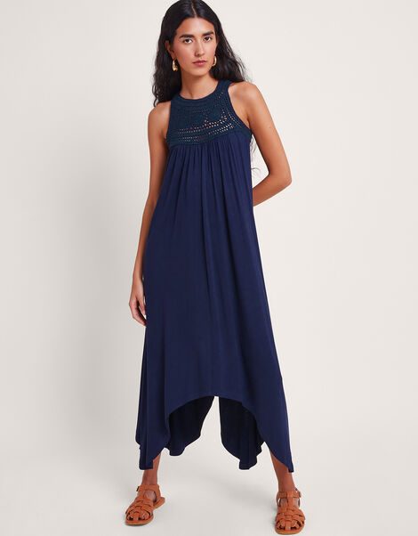 Darcy Crochet Dress, Blue (NAVY), large