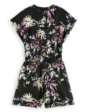 Scotch and Soda Print Linen Playsuit, Black (BLACK), large