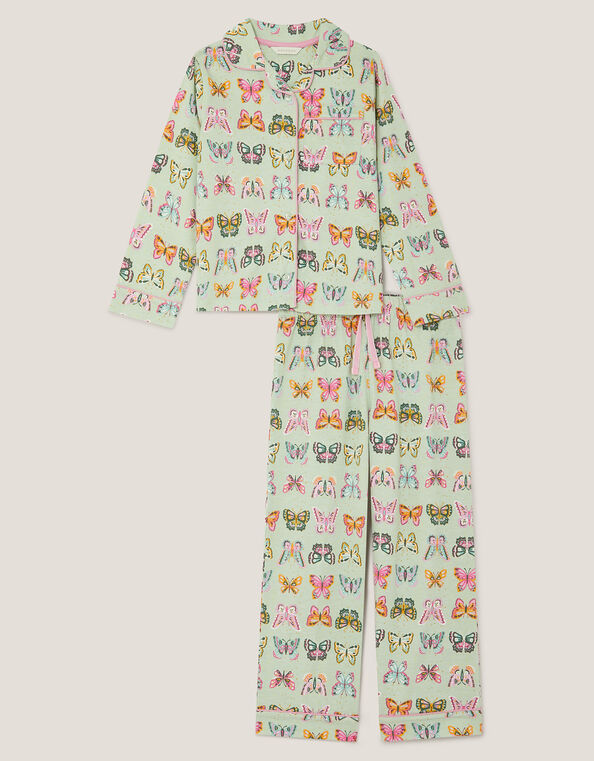 Butterfly Print Long Pyjamas Set, Teal (TEAL), large