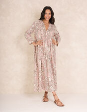 One Hundred Stars Sphinx Pintuck Maxi Dress, Pink (PALE PINK), large
