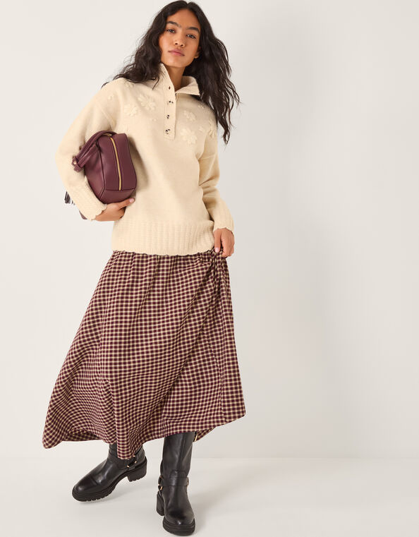 Em Floral Embroidered Knit Sweater, Ivory (IVORY), large